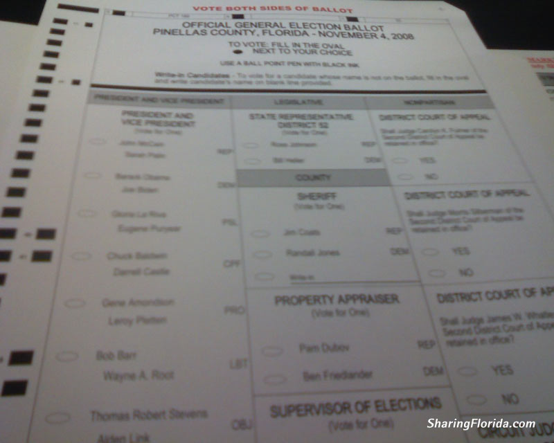sample ballot for florida primary