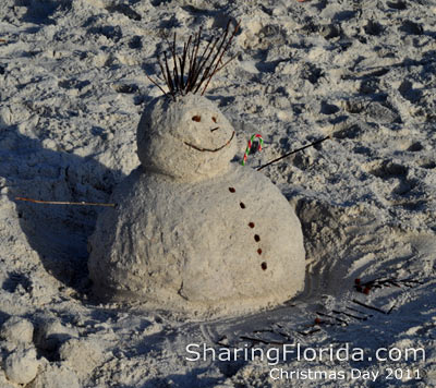 Snowman Made out of Sand